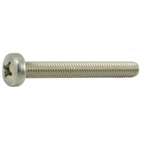 Midwest Fastener M6-1.00 x 50 mm Phillips Pan Machine Screw, Plain A2 Stainless Steel, 8 PK 34754